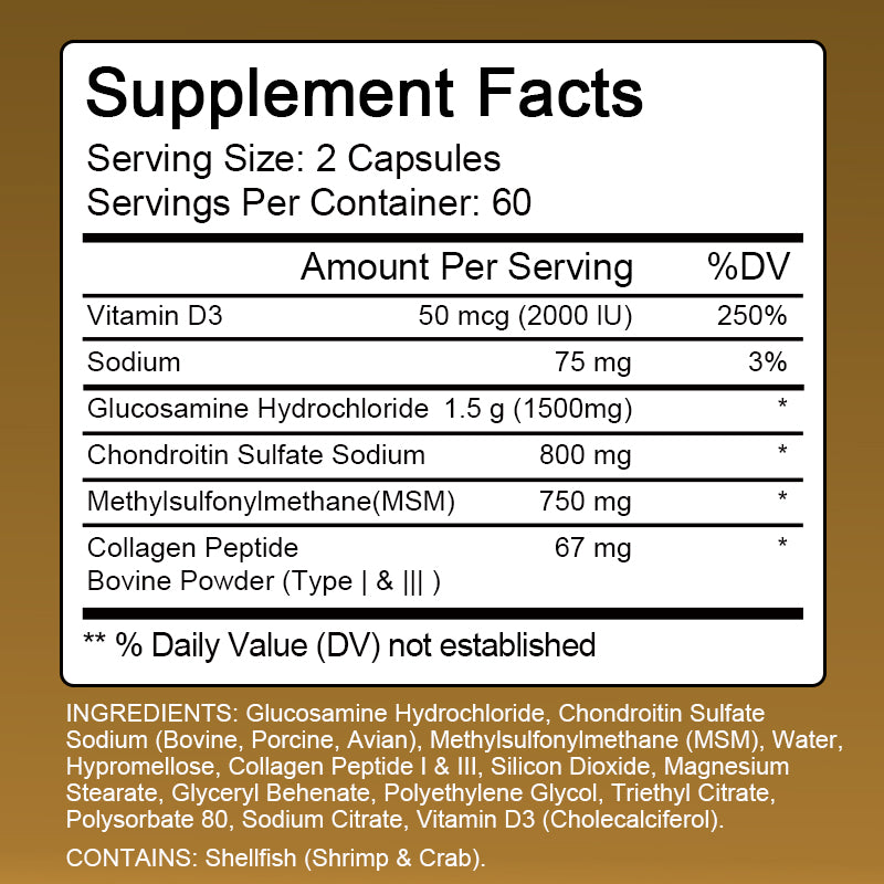 Alxfresh Chondroitin Glucosamine Capsules Turmeric Tablet for Knee, Joint Health, Bone Quickly Nutrition Supplement