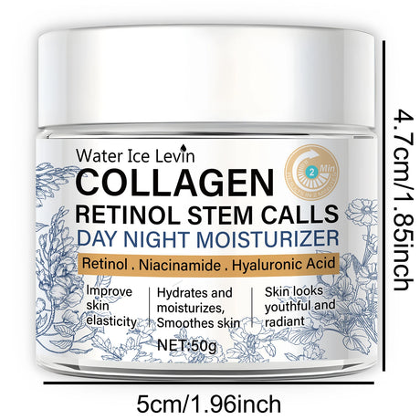 50g Collagen Retinol Stem Cell Day and Night Moisturizing Cream Retinol Niacinamide Hyaluronic Acid Improves Skin Elasticity Moisturizing and Nourishing