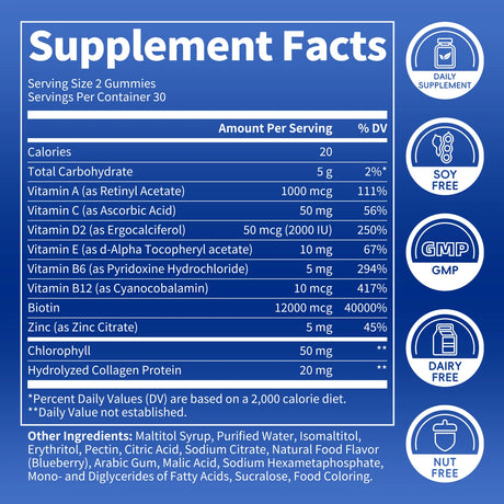BEWORTHS 12000mcg Biotin Gummies 10 IN 1 Promotes Hair Growth Reduces Hair Loss and Prevents Thinning Promotes Beauty Skin, Strong Nails Promotes Keratin Production