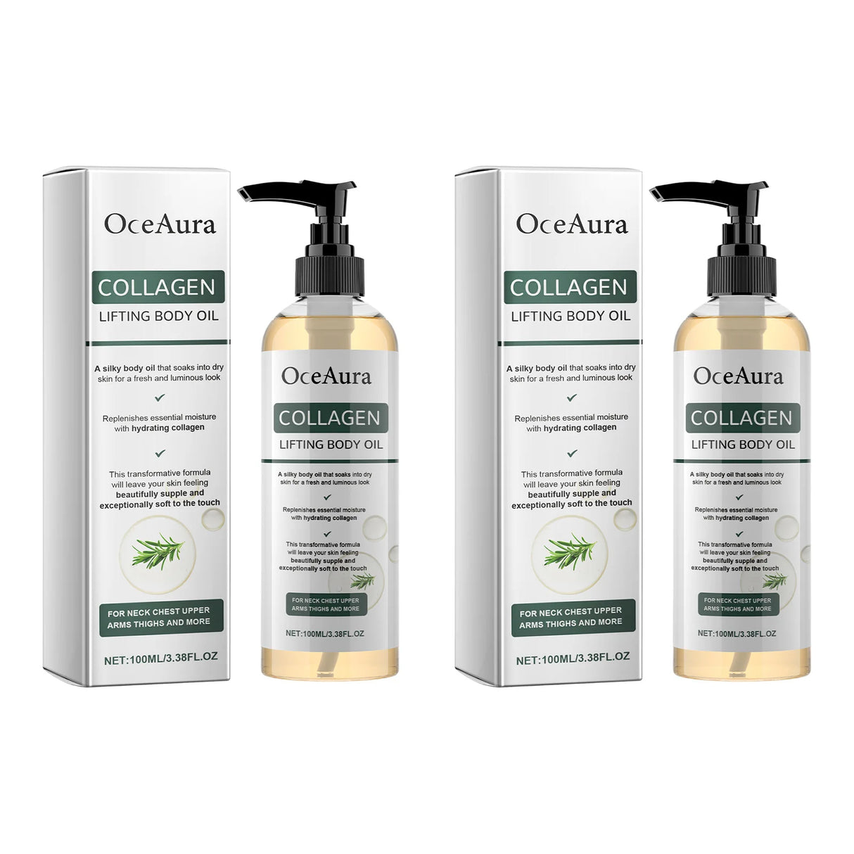 OceAura Collagen Body Oil Enhance Skin Deep Hydration Moisturizing Repair Nourishing Dry Skin Refreshing Rosemary Non-greasy Oil