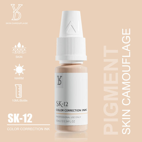 YD Professional 10ML Camouflage Pigment Semi Permanent Makeup Tattoo Ink for Scar Cover Stretch Marks Vitiligo Restore Skin Tone