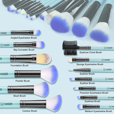 18PCS Women's Makeup Brushes Set - Eye Shadow Foundation Blush Cosmetic Brushes Soft Make up Tools with Storage Bag