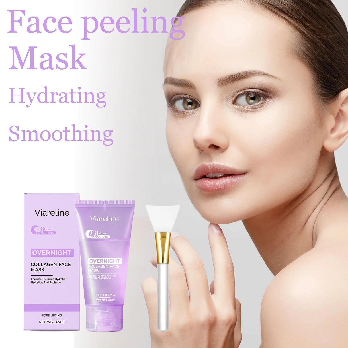 75g Overnight Collagen Facial Peeling Mask Gentle Hydrating Smoothing Cleaning Dirts Refine Pores Softening Face Peeling Mask