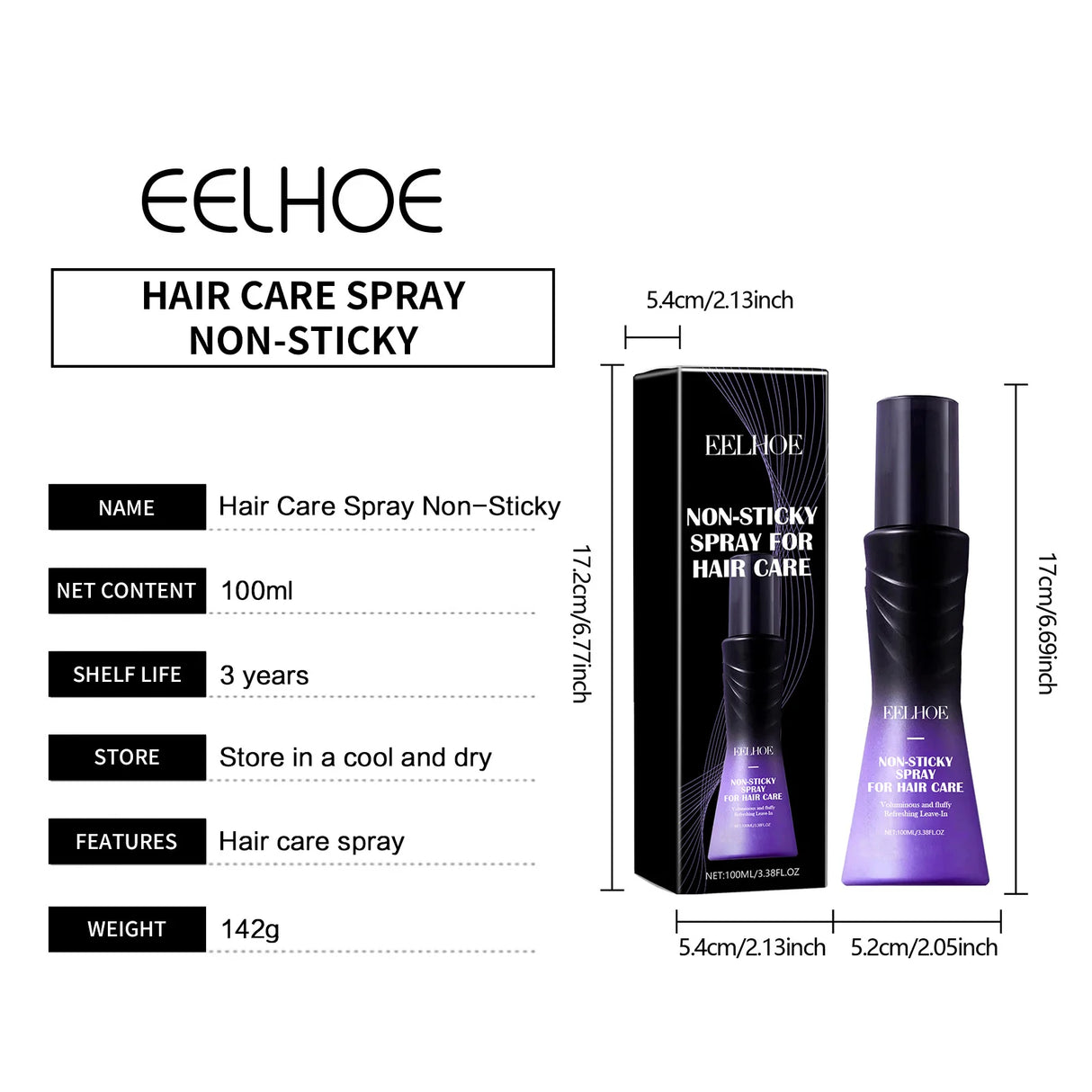 EELHOE Hair Care Spray Anti-Frizz Treatment Strengthening Silky Hair Repair Soft and Shine Dry Hair Spray Fluffy Styling Spray