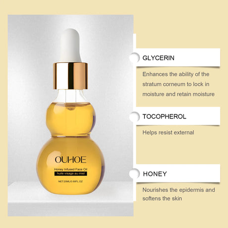OUHOE 20ml Honey Essential Oil Skin Care Essential Oil Suitable For All Skin Types Daily Home Use For Facial Massage Gentle Skin