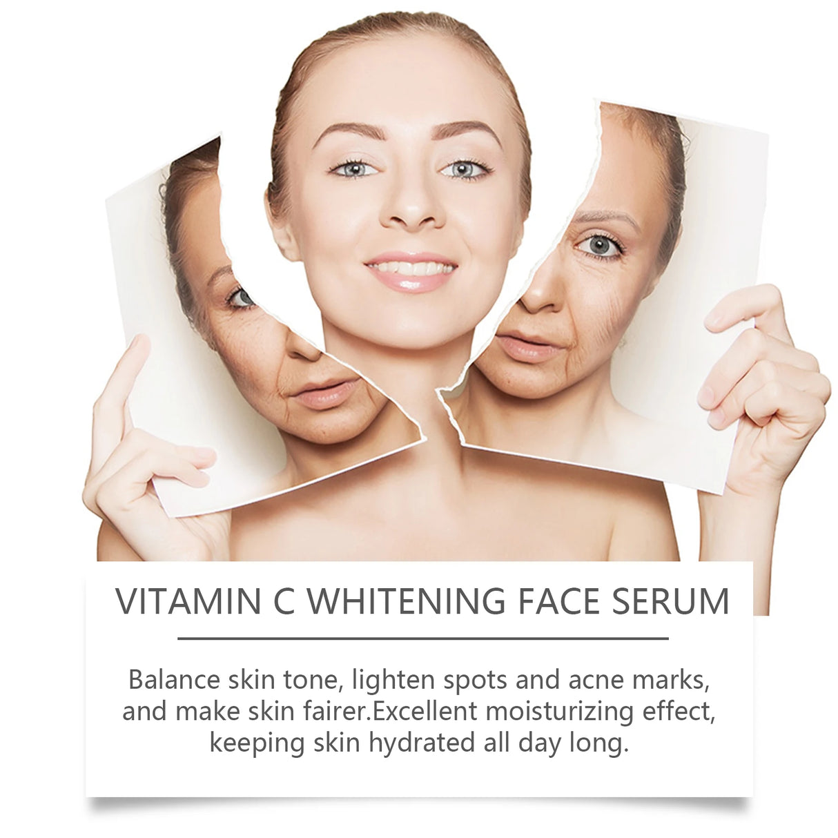 Vitamin C Facial Essence Fade Dark Spots Eliminate Freckles Acne Marks Repair Smooth Skin Care Hyaluronic Acid Brightening Serum