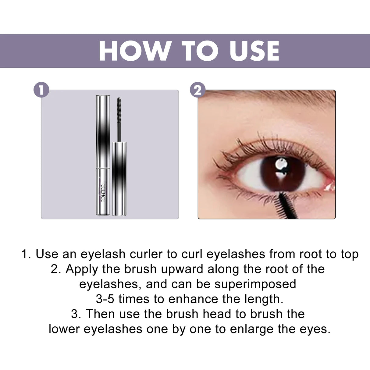 Eelhoe Castor Oil Fast Growth Eyelash Serum Shiny Mascara Eyebrow Enhance Nourish Natural Lengthen Thickening Lash Curling Serum