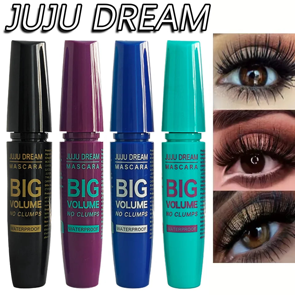 4D Black Mascara Thickening Lengthening Waterproof Fiber Mascara Long Lasting Eyelash Makeup Waterproof Liquid Fiber Mascara