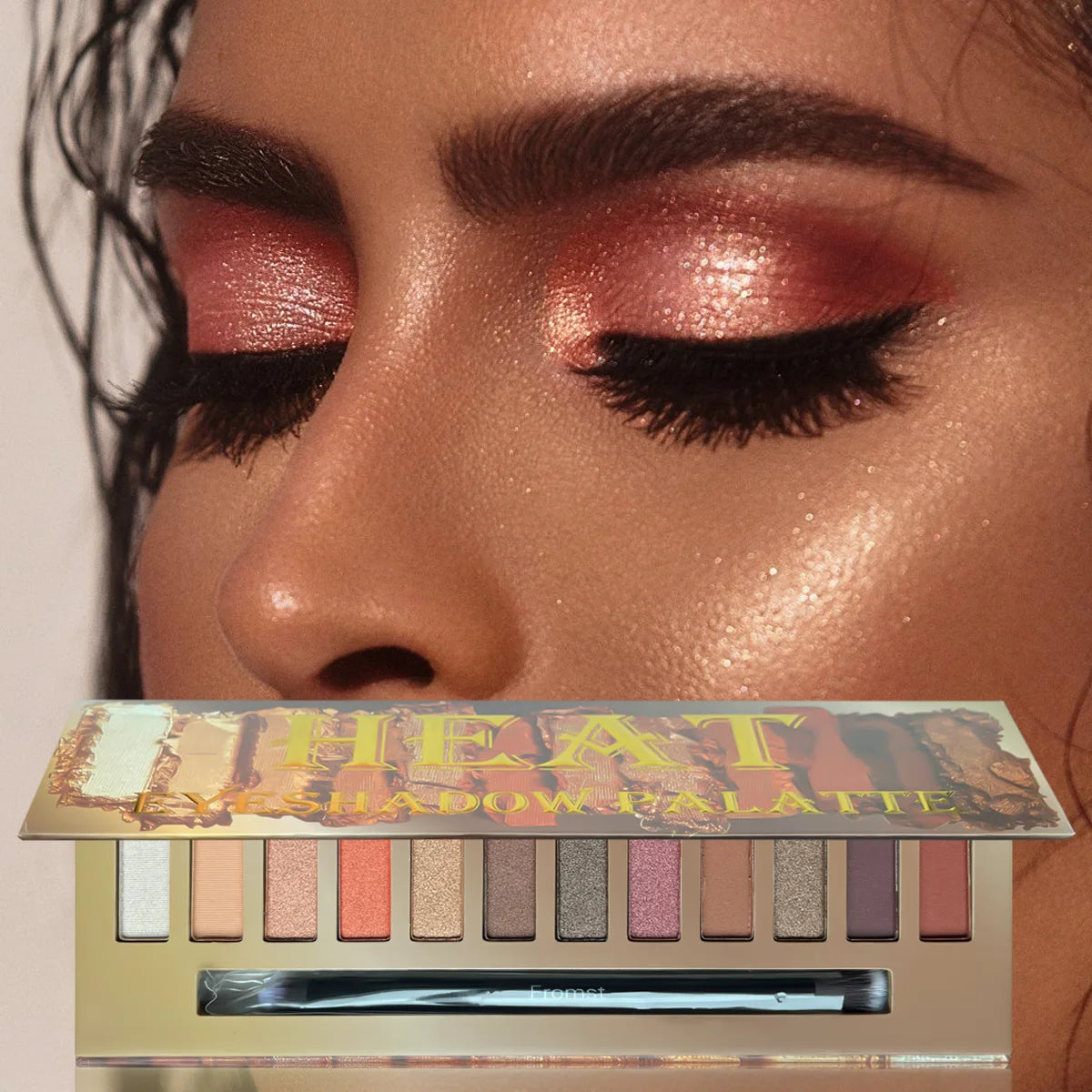 12 Color Matte Eyeshadow Plate Eye Makeup Waterproof Durable Sequins Metal Earth Color Natural Eye Shadow Makeup