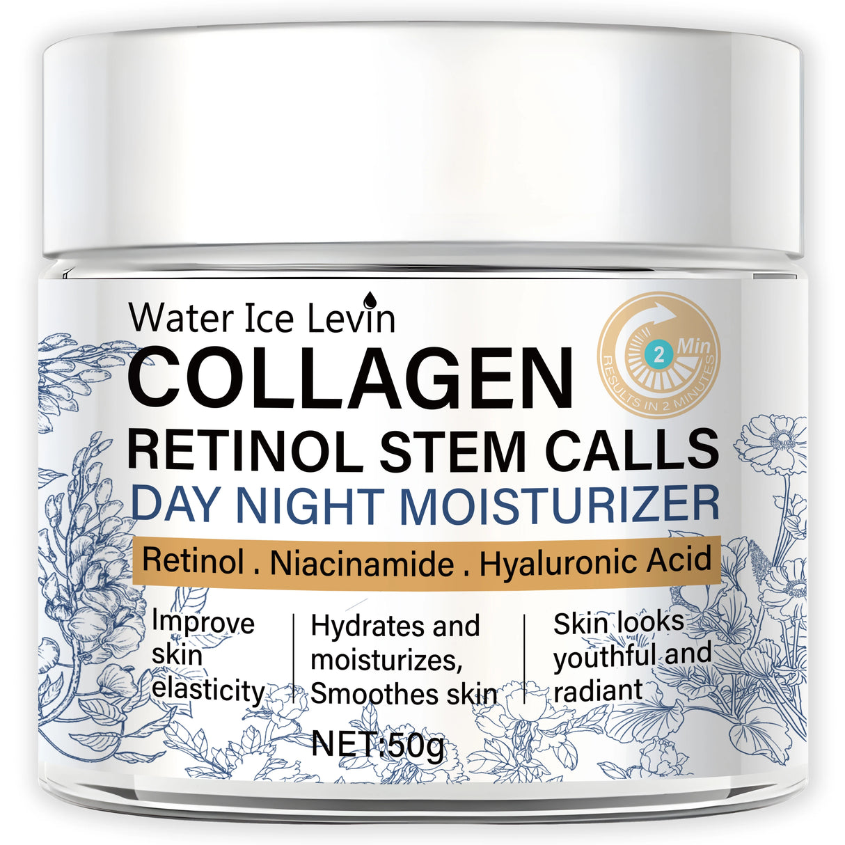 50g Collagen Retinol Stem Cell Day and Night Moisturizing Cream Retinol Niacinamide Hyaluronic Acid Improves Skin Elasticity Moisturizing and Nourishing