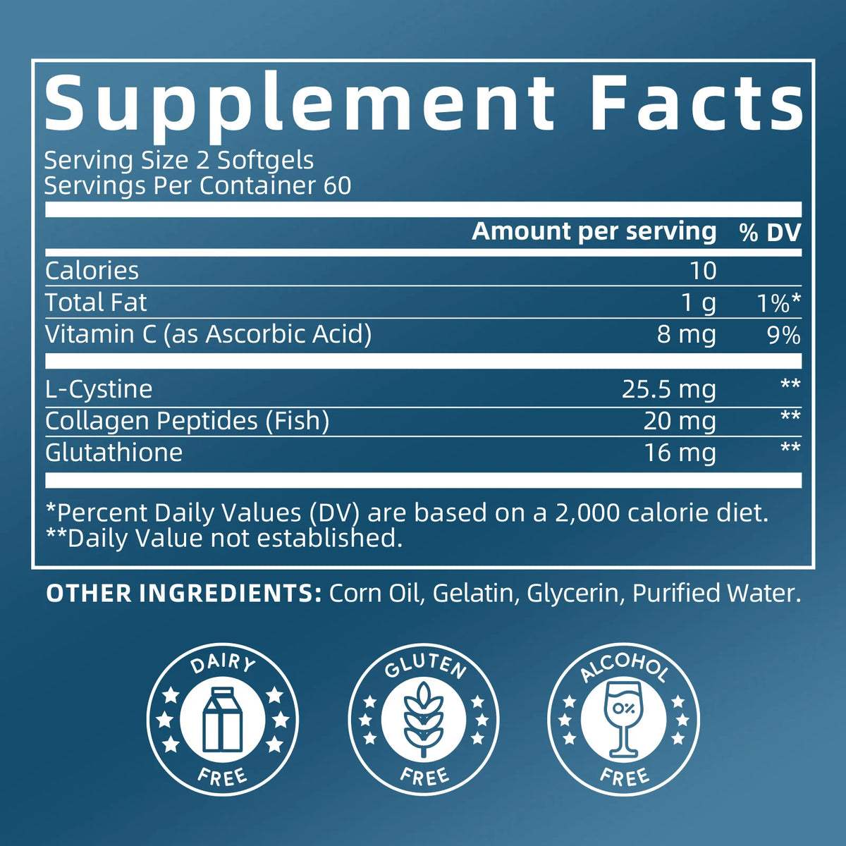 GPGP Greenpeople Glutathione Collagen Peptides Capsules Supports Healthy Hair, Skin & Nails Antioxidant Helps Maintain Skin Smooth