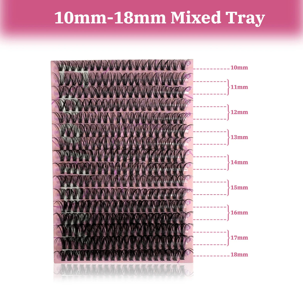 320PCS DIY Lash Kit Fierce 40D | D Curl Dense Manga Clusters 10-18mm | Ultra-Thin Band Individual Cluster Lashes with Bond Seal | Comfortable Home Self-Application Set