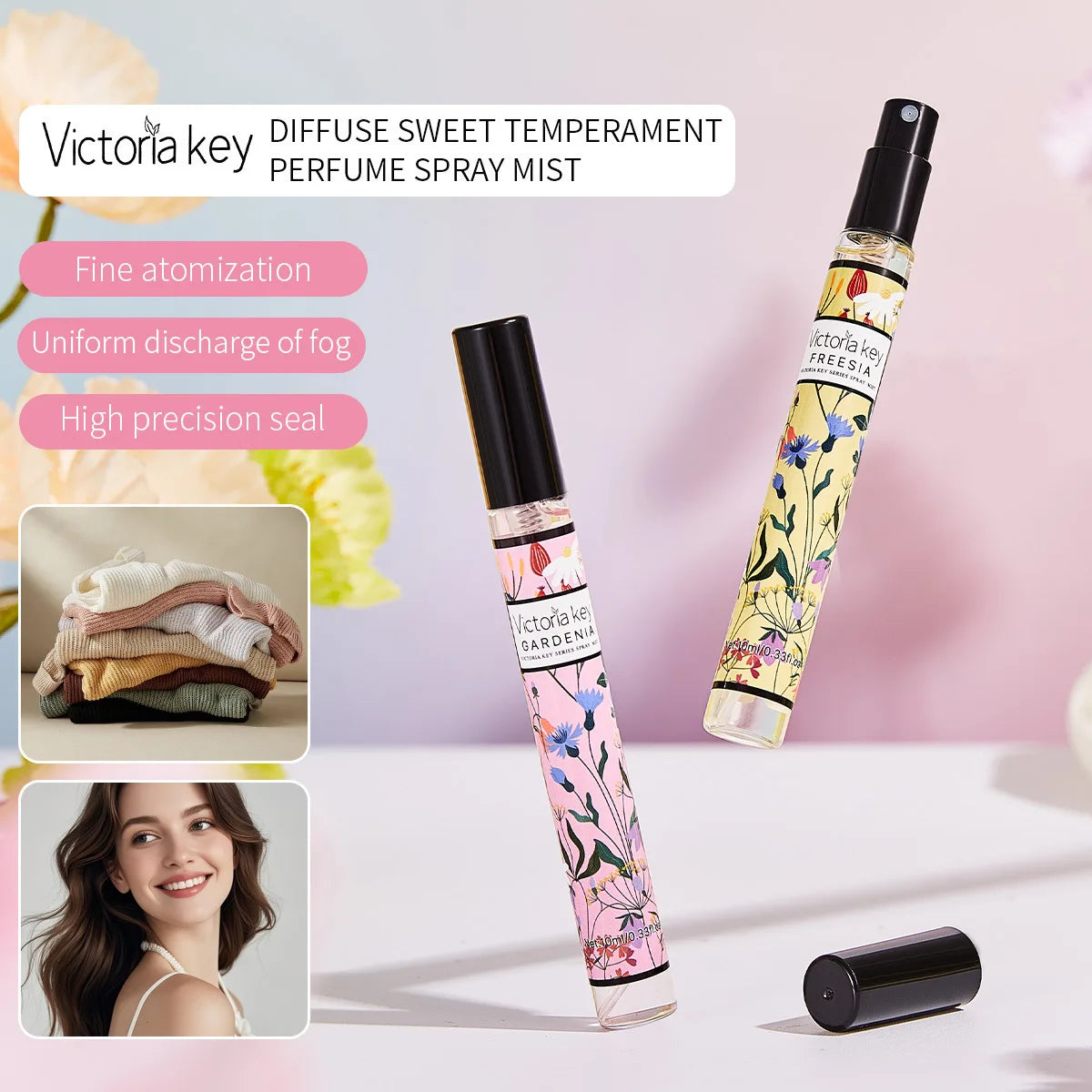 5pcs Rich Floral Fragrance 10ml Set Hair and Body Fragrance Spray Long-Lasting Scent Women Holiday Gift Box Set Beautiful