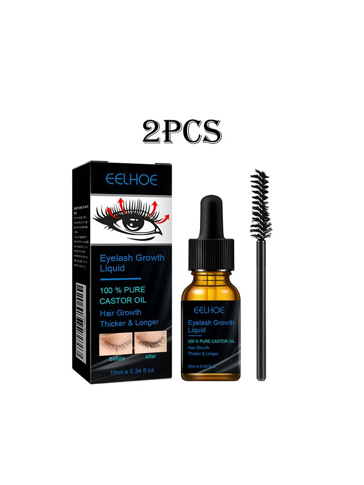 Eelhoe Castor Oil Fast Growth Eyelash Serum Shiny Mascara Eyebrow Enhance Nourish Natural Lengthen Thickening Lash Curling Serum
