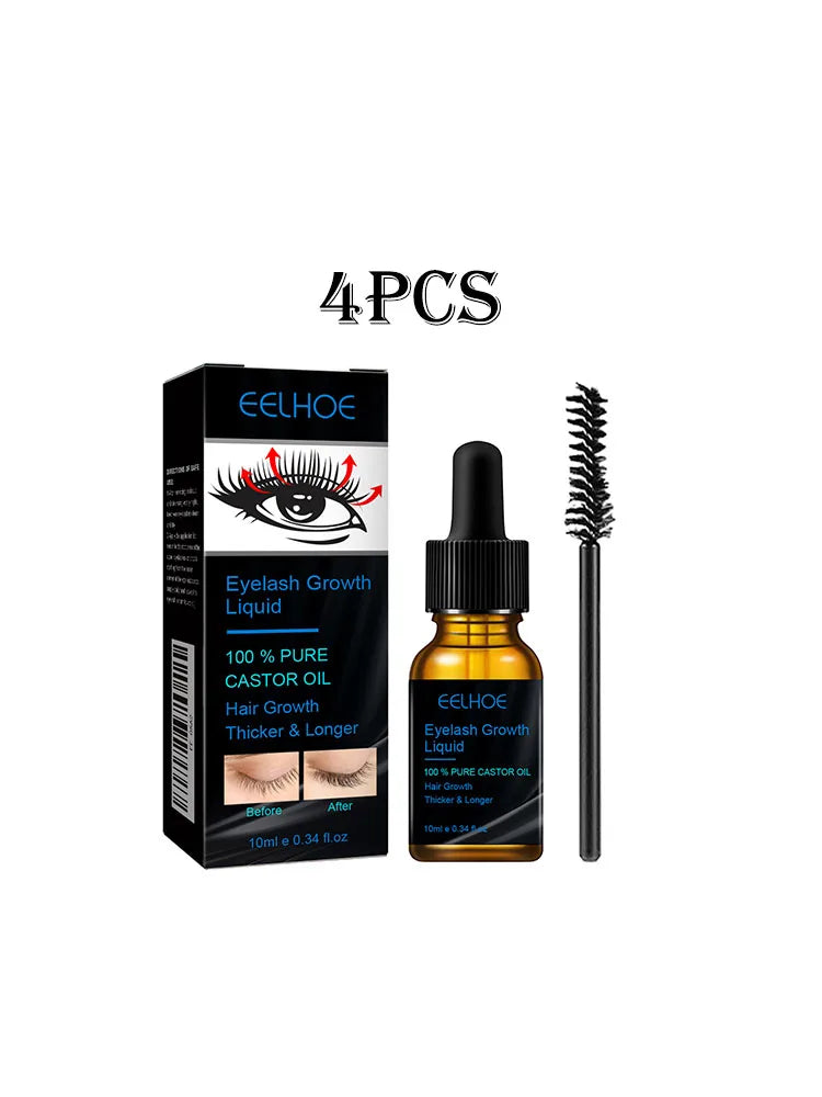 Eelhoe Castor Oil Fast Growth Eyelash Serum Shiny Mascara Eyebrow Enhance Nourish Natural Lengthen Thickening Lash Curling Serum
