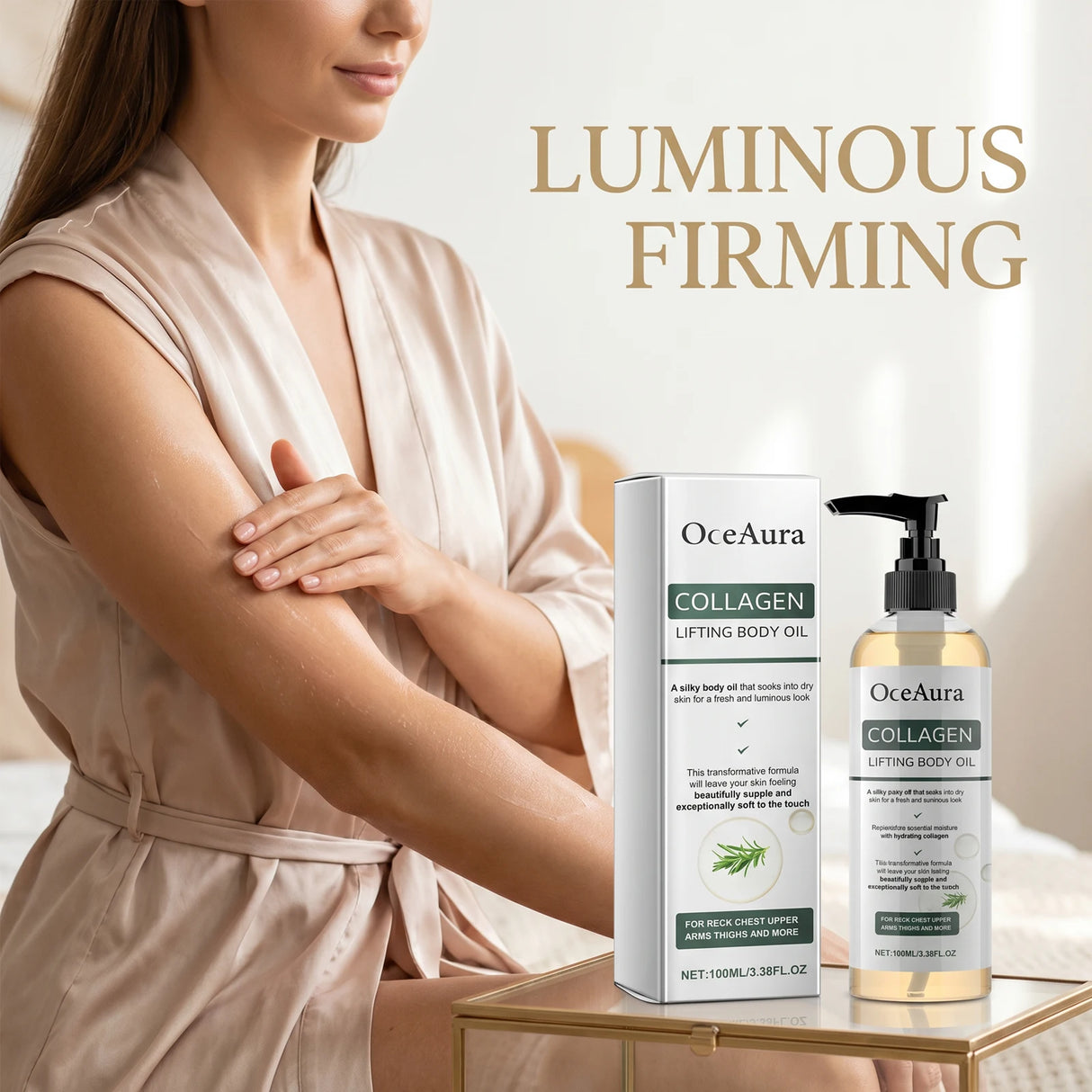 OceAura Collagen Body Oil Enhance Skin Deep Hydration Moisturizing Repair Nourishing Dry Skin Refreshing Rosemary Non-greasy Oil