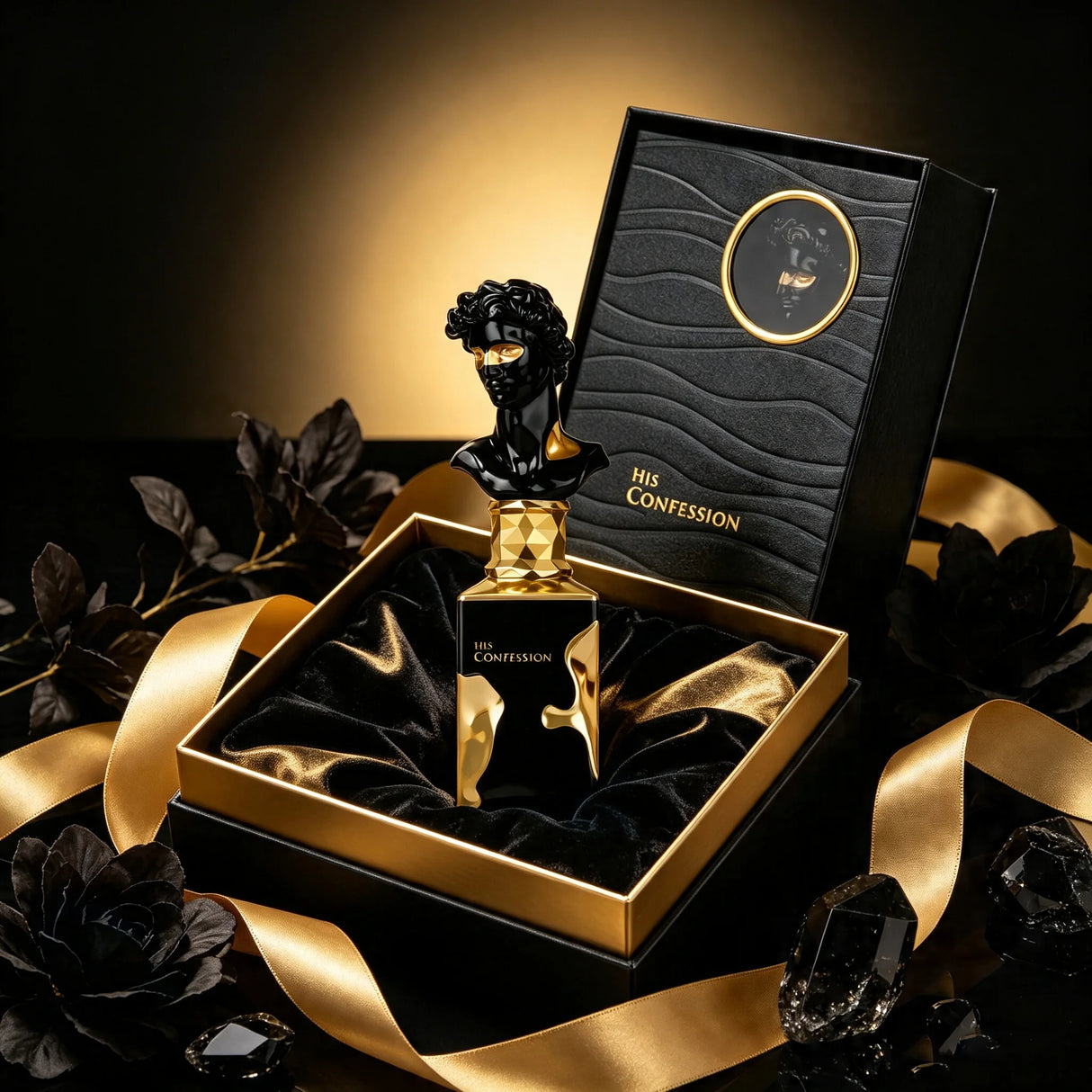 His Confession for Men Eau de Parfum Spray – Warm Oriental Amber, Vanilla & Woody Spicy Scent, Long-Lasting Intense Fragrance, Perfect Gift, 3.4 fl oz / 100 ml