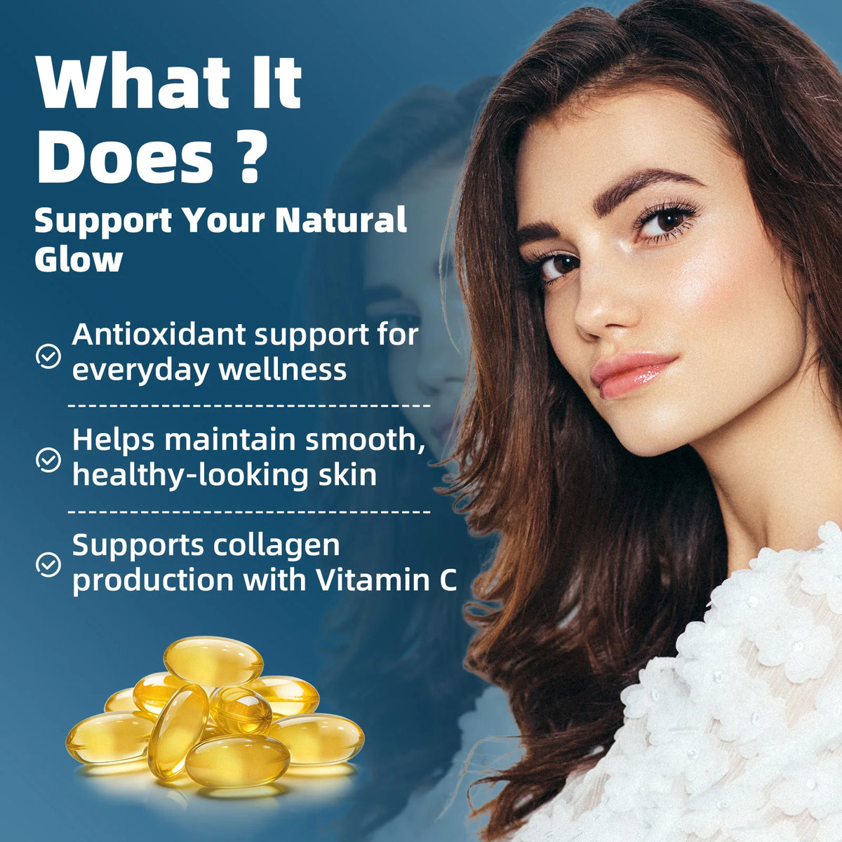 GPGP Greenpeople Glutathione Collagen Peptides Capsules Supports Healthy Hair, Skin & Nails Antioxidant Helps Maintain Skin Smooth