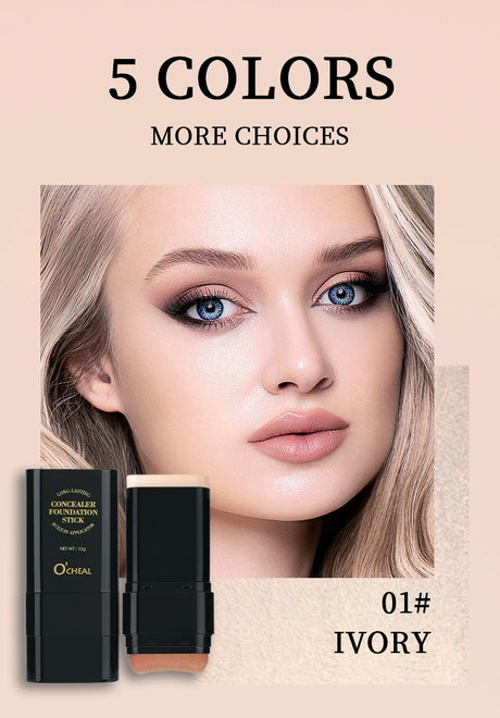 O'cheal Two In One Concealer Foundation Stick Facial Matte Waterproof Bronzer Contouring Face Coverage Moisturizing Makeup Cream