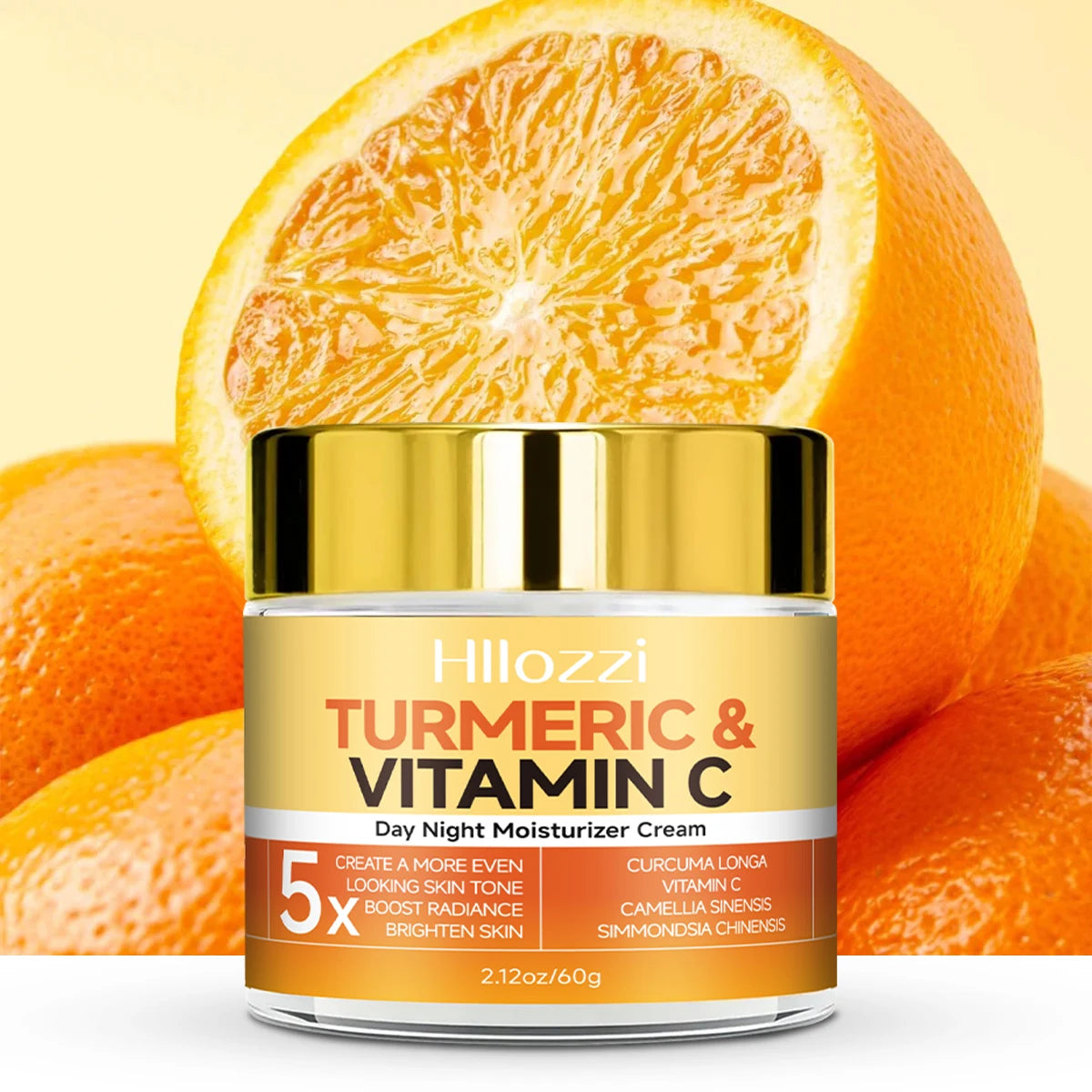 Turmeric&Vitamin C DayNight Moisturizer Cream Hydrating, Firming, Brightening, Smoothing, Repairing Hyaluronic Acid