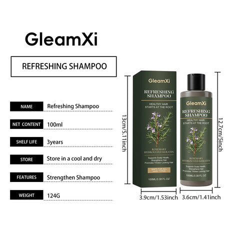 Gleamxi Rosemary Shampoo Gently Nourishing Scalp Care Anti Loss Strengthen Repair Damaged Oil Control Deep Cleaning Hair Growth Shampoo