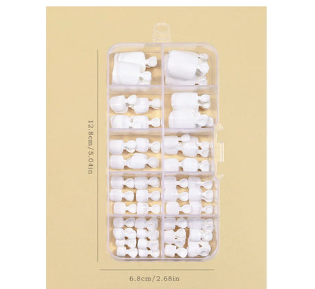 120pcs False Toe Nail Tips 12 Sizes White Full Cover Fake Toenail Tips Press On Salon Toe Nail Art Extenn Design Toenails Artifi