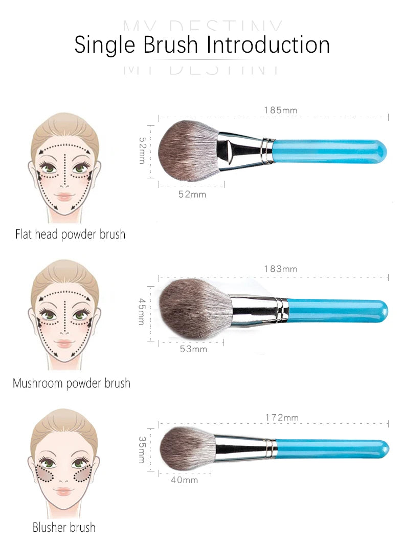 13pcs Makeup Brushes Set with Leather Bag Foundation Powder Blush Eyeshadow Eyebrow Brush Soft Hair Cosmetic Makeup Tool