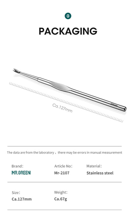 MR.GREEN Cuticle Remover Dead Skin Pusher Surgical Grade Stainless Steel Nail Art Manicure Tools Scraper Nail Cleaner Trimmer