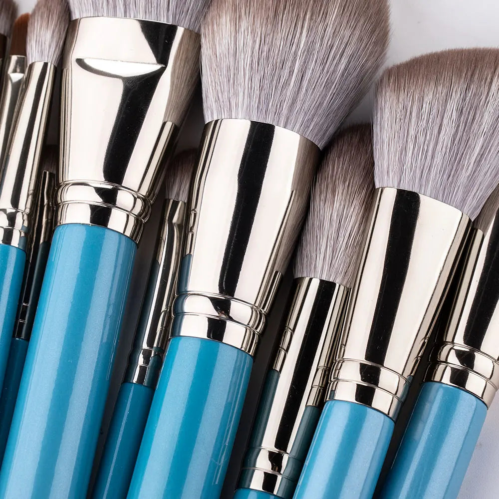 13pcs Makeup Brushes Set with Leather Bag Foundation Powder Blush Eyeshadow Eyebrow Brush Soft Hair Cosmetic Makeup Tool