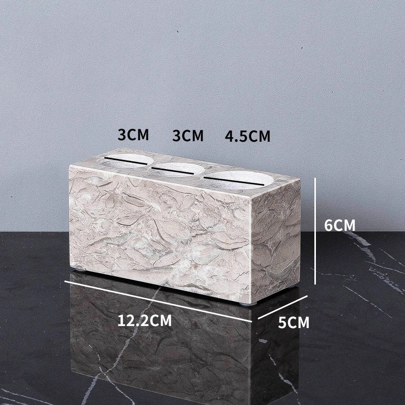 Bathroom Accessories Sets Elegant Natural Marble Liquid Soap Dispenser Toothbrush Holder Cup Soap Dish Cotton Swab Can