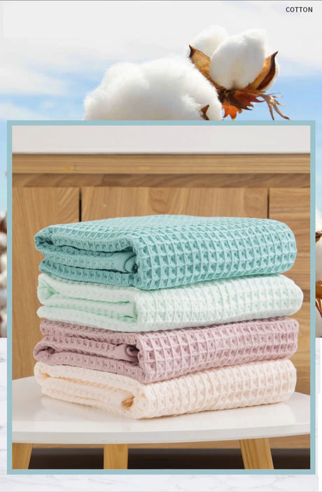2/4 Pcs 100% Cotton Bath Towel Set for Adult Children High Quality Waffle Towel Soft Highly Absorbent Home Bathroom Washcloth