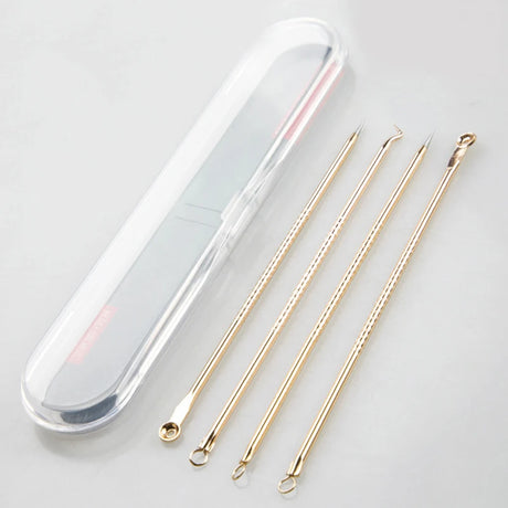 4PCS Acne Blackhead Comedone Black Spot Pimple Blemish Remover Skin Care Women Beauty Acne Treatment Pore Cleanser Needle Hook