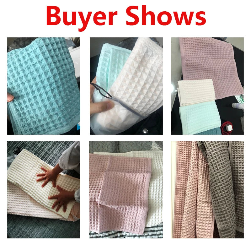 2/4 Pcs 100% Cotton Bath Towel Set for Adult Children High Quality Waffle Towel Soft Highly Absorbent Home Bathroom Washcloth