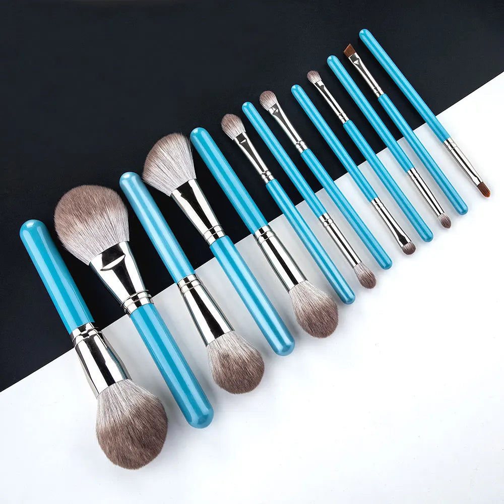 13pcs Makeup Brushes Set with Leather Bag Foundation Powder Blush Eyeshadow Eyebrow Brush Soft Hair Cosmetic Makeup Tool