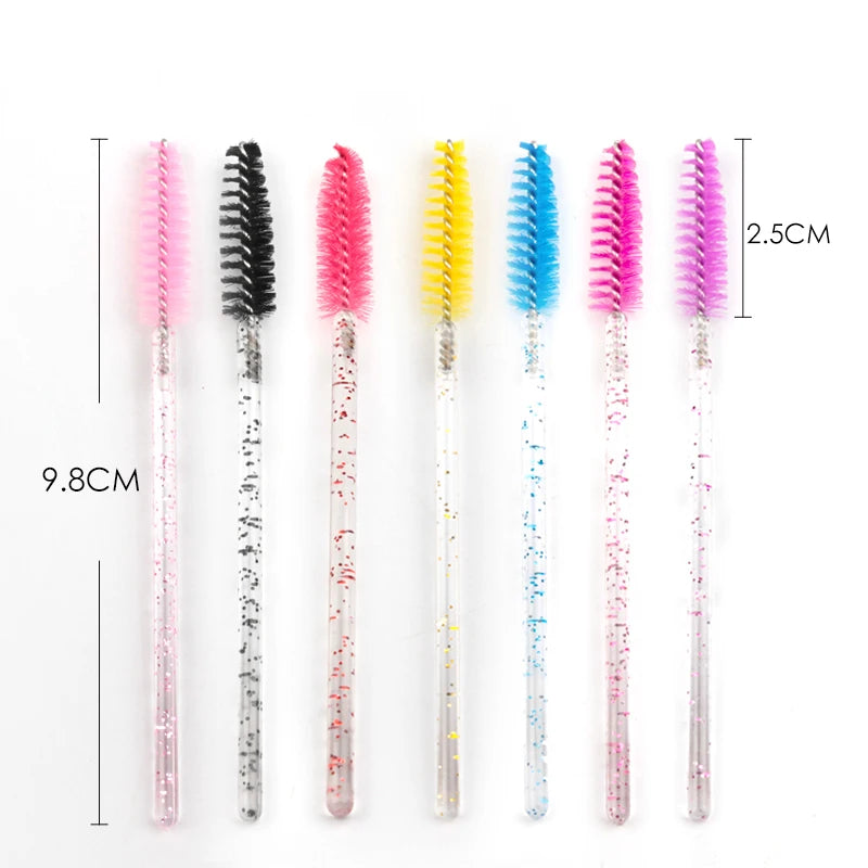 5/50 Pcs Crystal Mascara Wands Eyelash Brush Spoolies For Eye Lash Extension Eyebrow And Makeup Crystal Makeup Tools