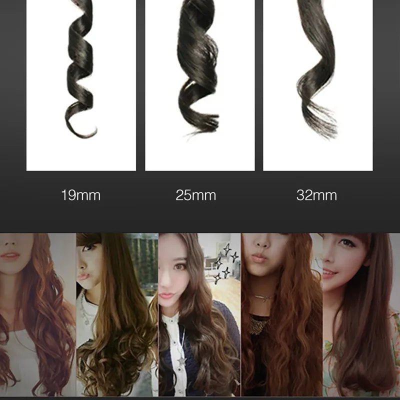 LCD curlers conical curling iron single tube ceramic glaze pear flower cone electric hair curly hair
