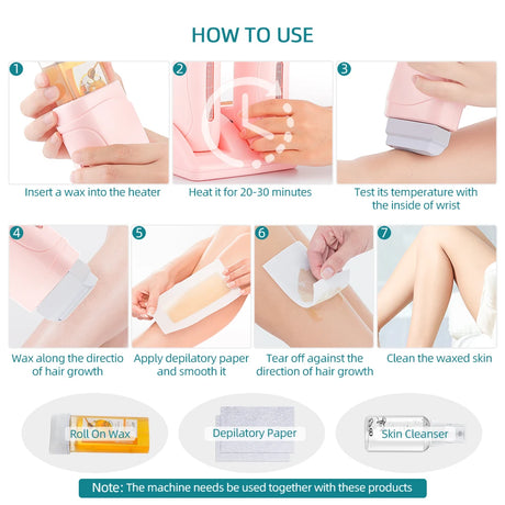 40W Dual Rolling Wax Heater Double Epilator Depilatory Waxing Machine Cartridge Roll On Wax Heater Hair Removal for Body