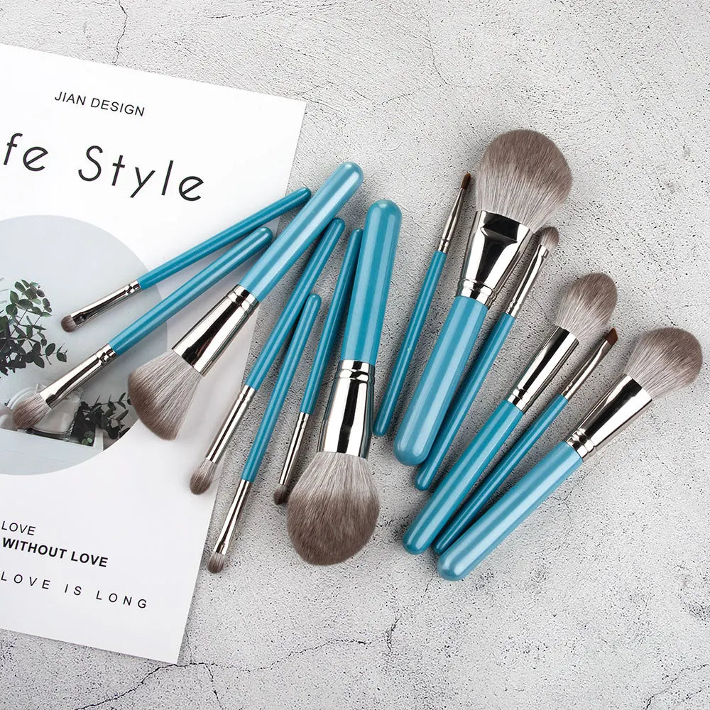 13pcs Makeup Brushes Set with Leather Bag Foundation Powder Blush Eyeshadow Eyebrow Brush Soft Hair Cosmetic Makeup Tool