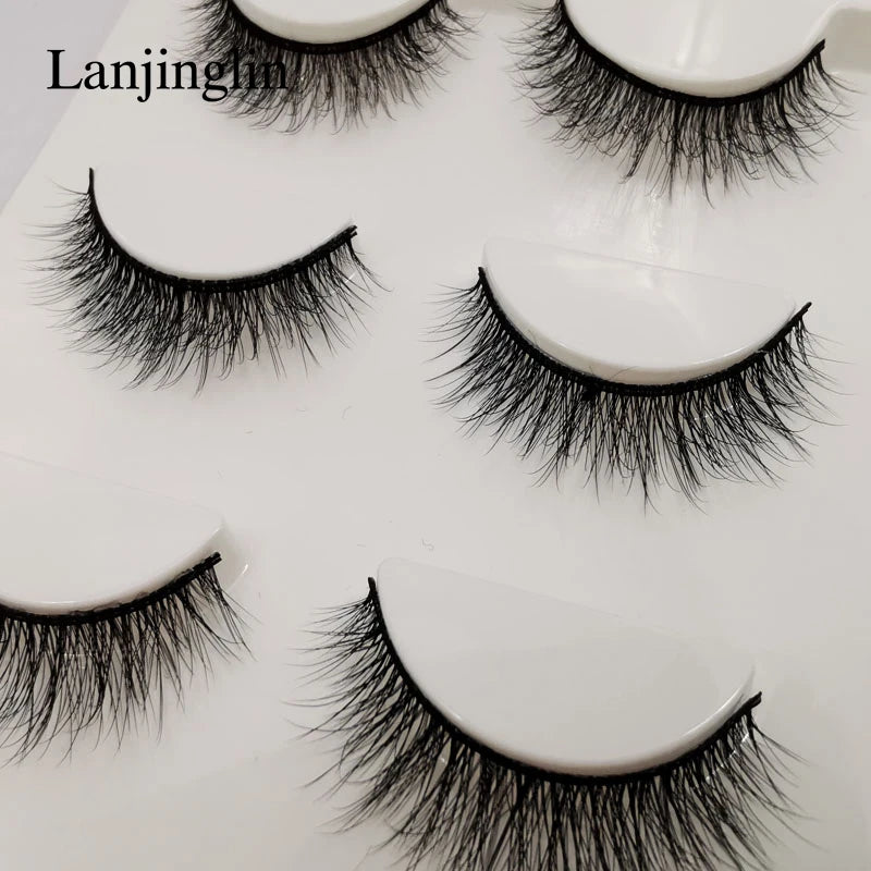 Faux Cils 3 Pairs False Eyelashes Soft Natural Long Wispy Fluffy 3D Mink Lashes Handmade Makeup Tool Extension Fake Eye Lashes