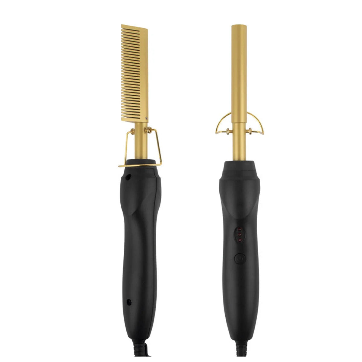 2 In1 Hot Comb Hair Straightener Electric Heating Comb Fast Heating Portable Travel Anti-Scald Beard Straightener Press Comb