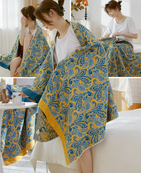 Cotton Gauze Large Bath Towel For Home Soft Absorbent Household Four Layers Of Muslin Adult Shower Wrap Beach Towels