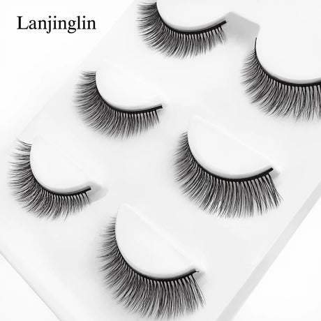 Faux Cils 3 Pairs False Eyelashes Soft Natural Long Wispy Fluffy 3D Mink Lashes Handmade Makeup Tool Extension Fake Eye Lashes