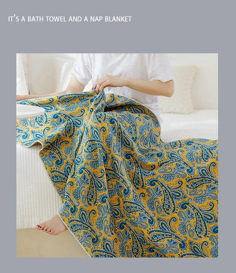 Cotton Gauze Large Bath Towel For Home Soft Absorbent Household Four Layers Of Muslin Adult Shower Wrap Beach Towels