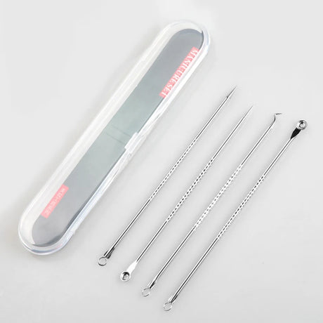 4PCS Acne Blackhead Comedone Black Spot Pimple Blemish Remover Skin Care Women Beauty Acne Treatment Pore Cleanser Needle Hook