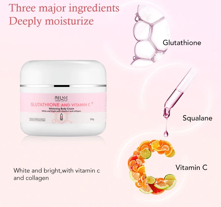 AILKE Glutathione & Vitamin C Kit, With Whitening Lotion, Moisturizing Cream, Lightening Soap, Spa Oil, Glowing Body Cream