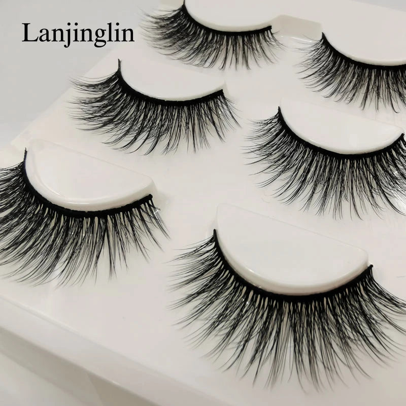 Faux Cils 3 Pairs False Eyelashes Soft Natural Long Wispy Fluffy 3D Mink Lashes Handmade Makeup Tool Extension Fake Eye Lashes