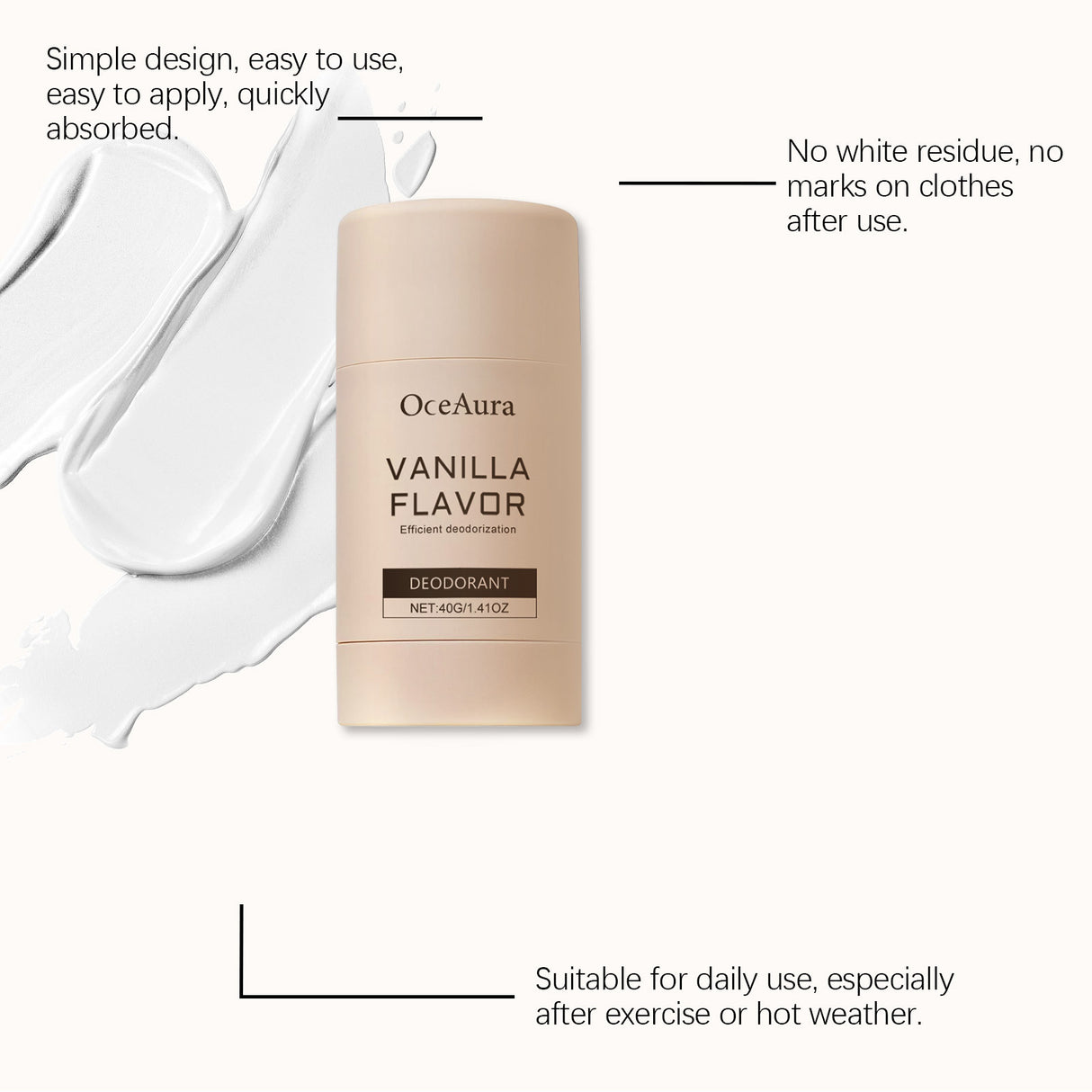 Vanilla Underarm Deodorizing Rod Lighten Odor Armpit Body Fragrance Antiperspirant Natural Moisturize Refreshing Deodorant Stick