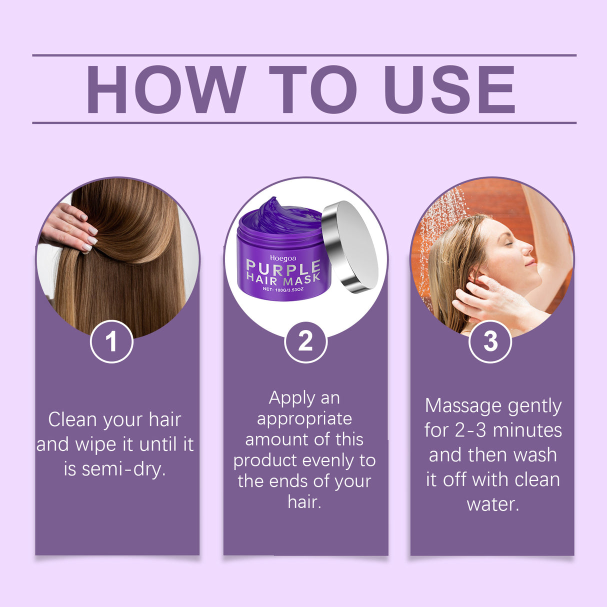 Purple Keratin Hair Mask Repair Dry Frizz Damage Remove Yellow Color Neutralizes Brass Soft Shiny Smooth Nourish Hair Care Cream