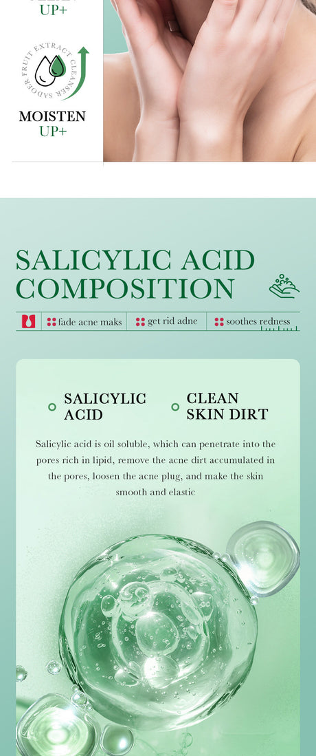 BIOAQUA Salicylic Acid Facial Cleanser Acne Treatment Moisturizing Oil Control Skincare Face Wash Foam Face Cleanser Skin Care
