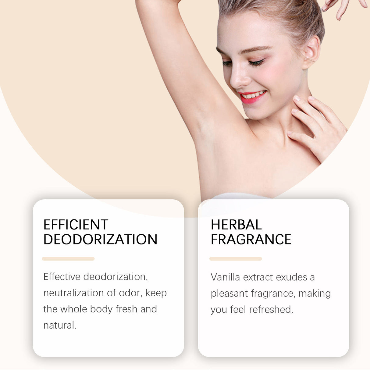 Vanilla Underarm Deodorizing Rod Lighten Odor Armpit Body Fragrance Antiperspirant Natural Moisturize Refreshing Deodorant Stick